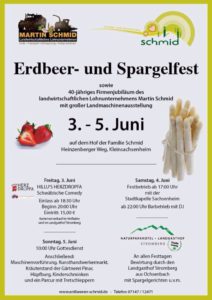 Programm Erdbeer- und Spargelfest Schmid