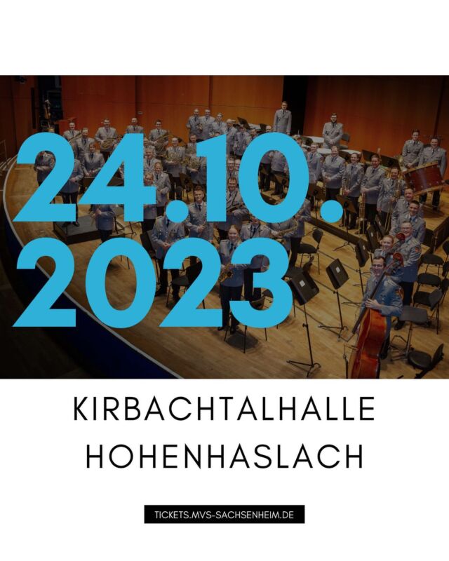 Sinfonische Blasmusik, Werke aus der klassischen Musik, Pop und Rock, Filmmusik oder Musical und natürlich Märsche ‒ all das bringt das Heeresmusikkorps Ulm auf die Konzertbühne am 24.10.2023 in Hohenlasach. Das bekannte Bundeswehrorchester steht seit Dezember 2021 unter der Leitung von Hauptmann Dominik Koch.

📸 @heeresmusikkorps_ulm